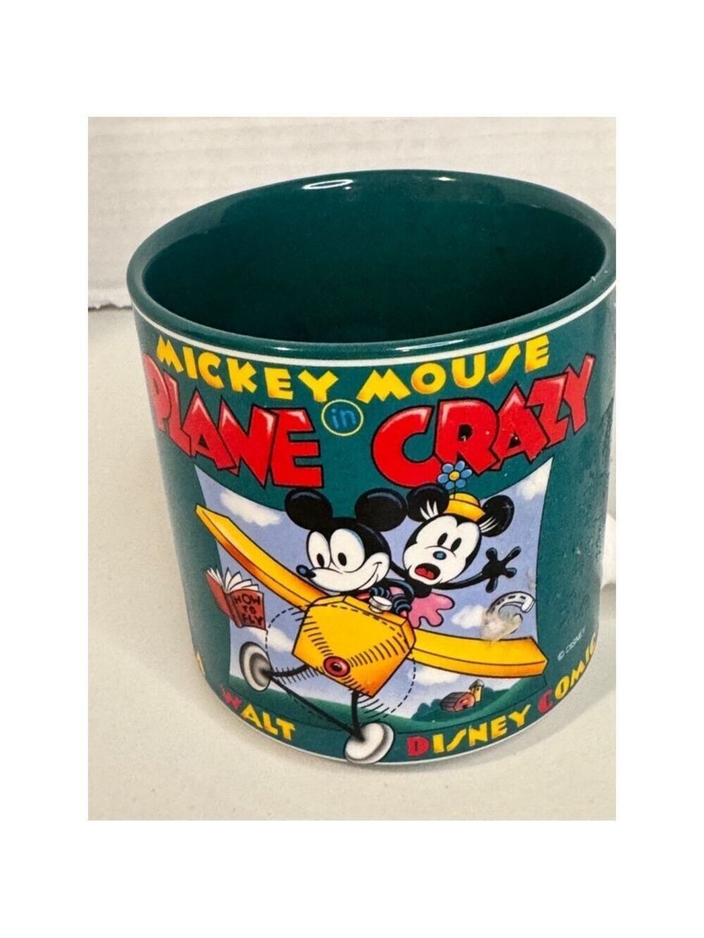Disney Mickey Mouse Plane Crazy Teal Ceramic Mug